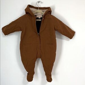 Brown Hooded Baby Snowsuit
